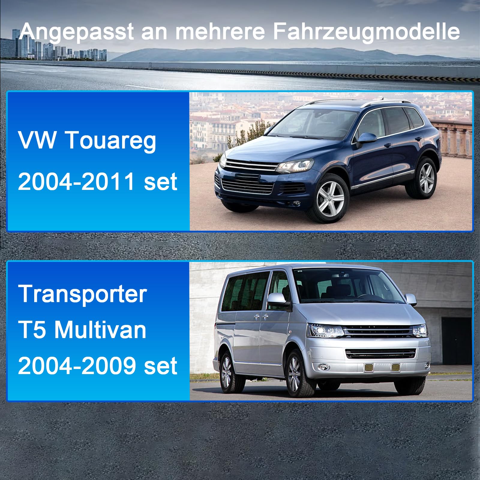 Autoradio für VW Touareg 2004-2011 Transporter T5 Multivan 2004-2009 Kompatibel Wireless Apple Carplay & Android Auto, 7 Zoll Radio mit Touchscreen/Bluetooth/FM/AM/USB/DSP/RDS/Mirror Link