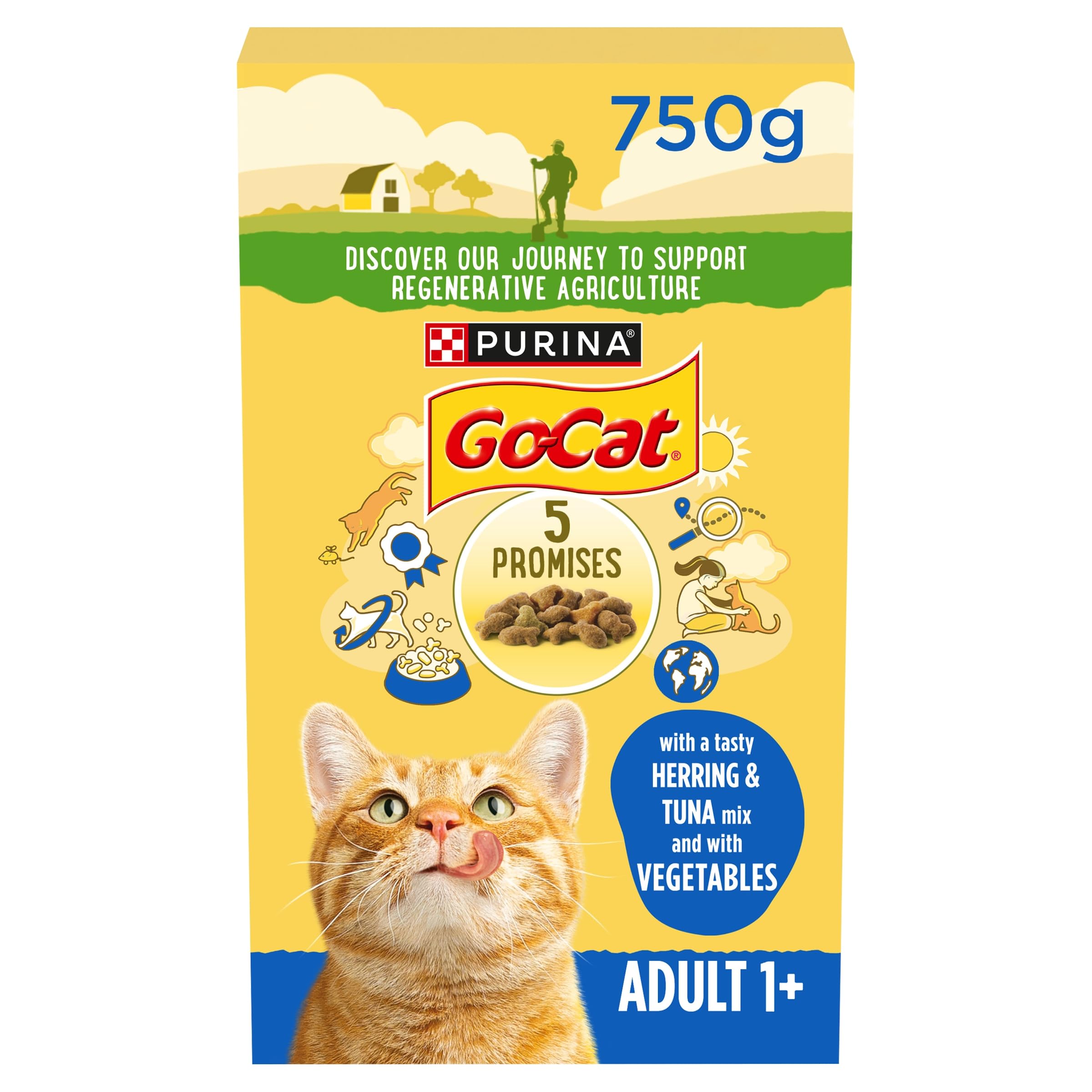 GO-CAT Herring and Tuna Dry Cat Food 750g