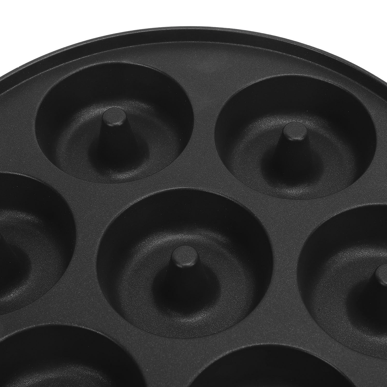 Moule à beignets 7 trous en alliage d'aluminium antiadhésif |Chauffage uniforme pour des beignets idéaux à chaque fois |Poignée confortable Dégagement facile |pour la