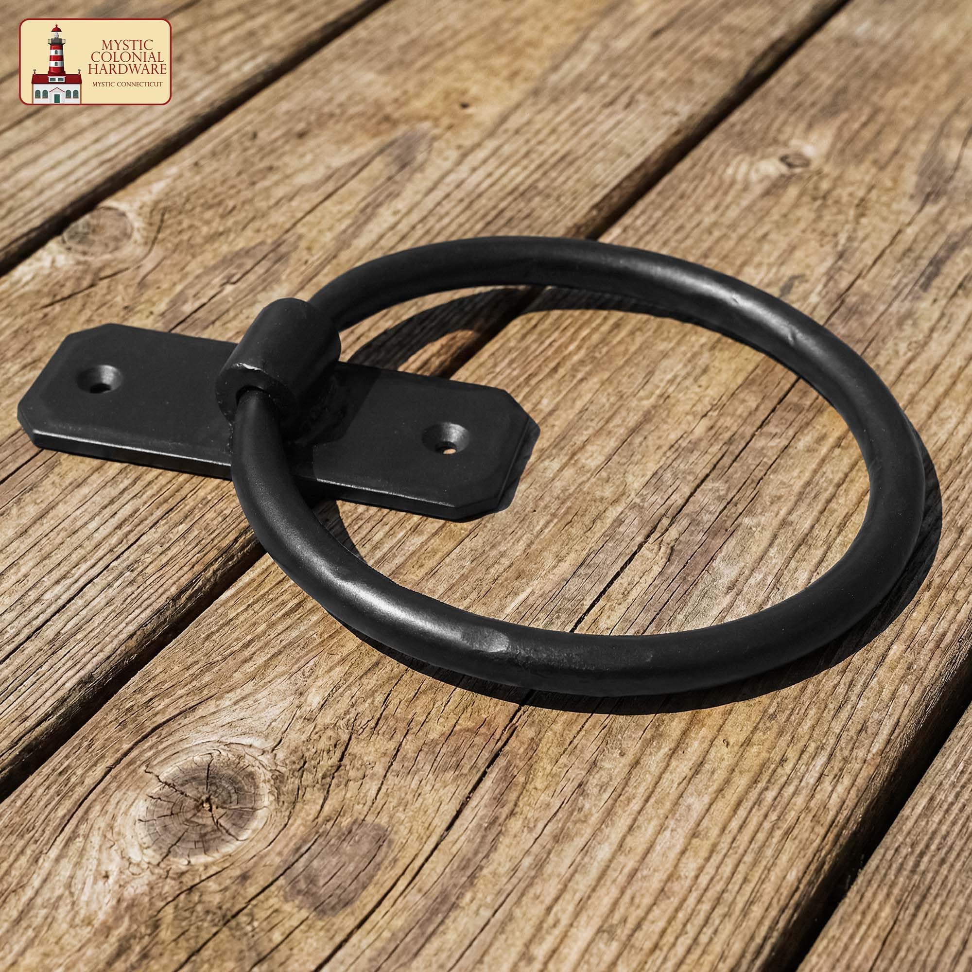 Mystic Colonial, barra portasciugamani in ghisa, rustica, da parete, in metallo, per bagno, cucina o ingresso, nero resistente (15,9 cm, montaggio a parete in stile vittoriano rustico)
