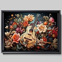 Vista 1 de Print guitar canvas print wall decor, ready to hang wall print, design canvas print, Canvas Wall Dekor