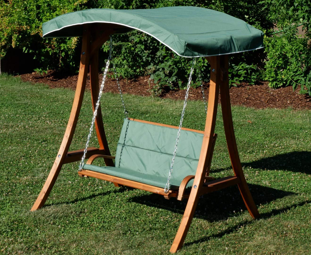 Design balancelle de Jardin Fauteuil de Jardin mélèze Bois avec Toit modèle Rio-Vert de AS-S