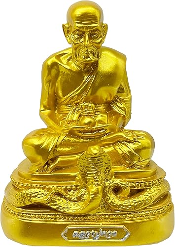 BUDDHO Luang Pu Thuad Estatua de Buda dorada de 5 pulgadas de alto. Estatua budista tailandesa de San Buda tailandés, decoración del hogar, pequeño