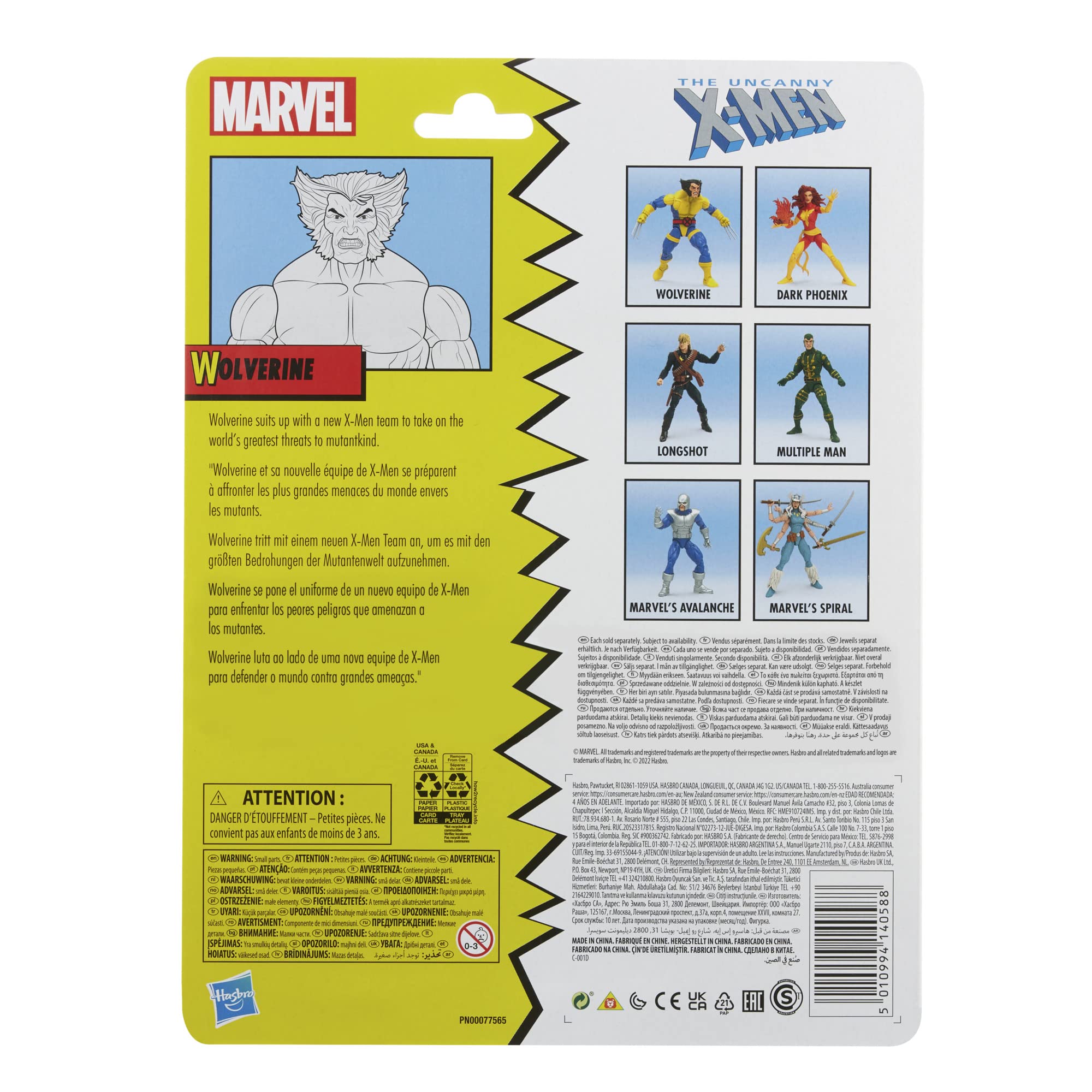 Marvel Hasbro Legends Series X-Men Wolverine 6-inch Action Figure Toy, 3 Accessories, F3981, Multicolor - Image 3
