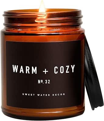 Sweet Water Decor Warm and Cozy Soy Candle, Pine, Cinnamon & Fir Balsam