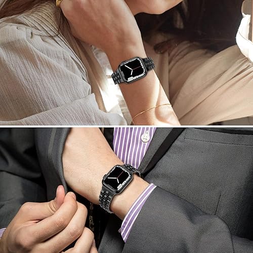 Miniatura 7 de Anlinser Correas de metal compatibles con Apple Watch Band de 1.929 in 1.811 in 1.772 in 1.732 in 1.654 in para mujeres y hombres, correa de
