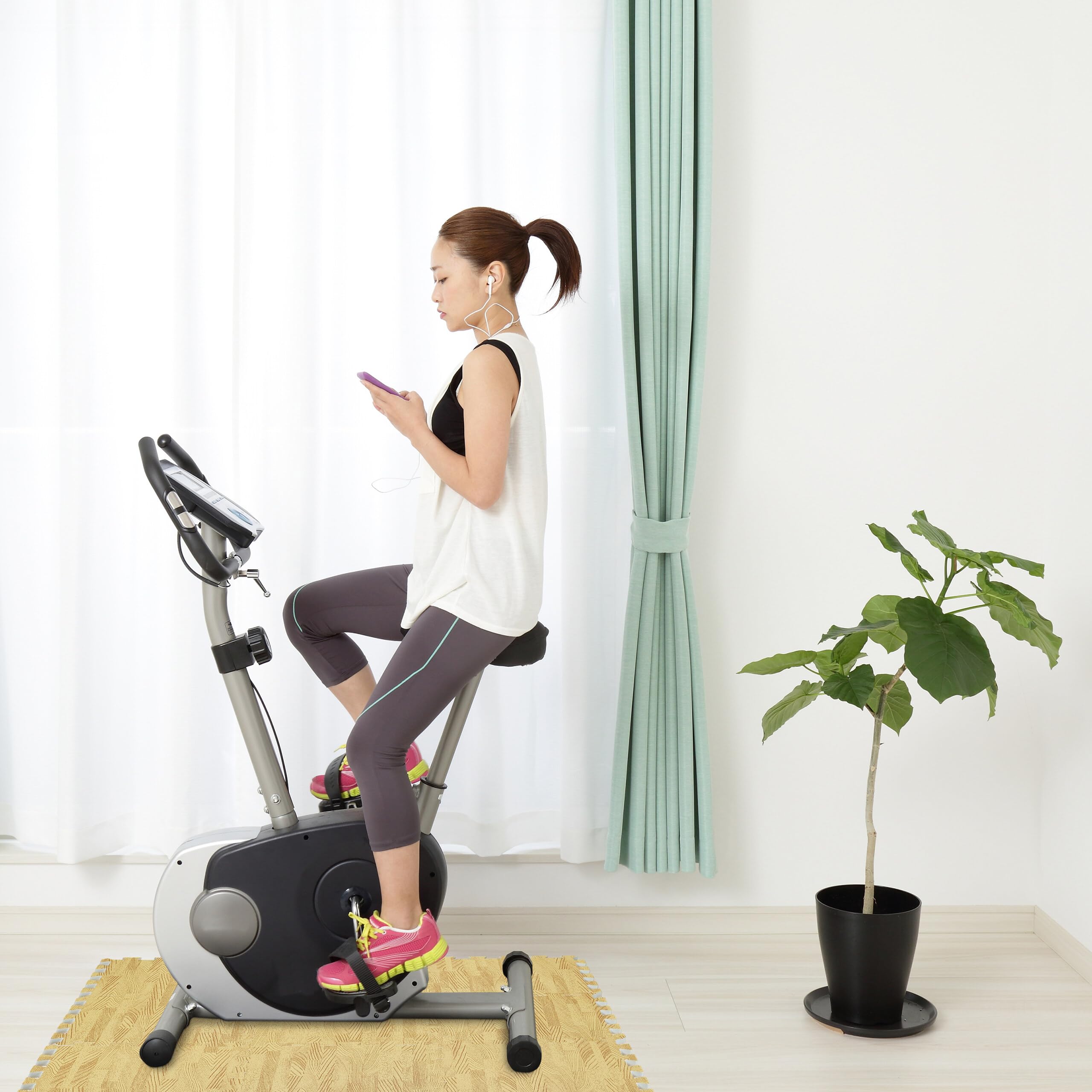 Relaxdays 9 tappetini puzzle per sport e fitness, schiuma EVA, senza BPA, effetto legno, diversi colori