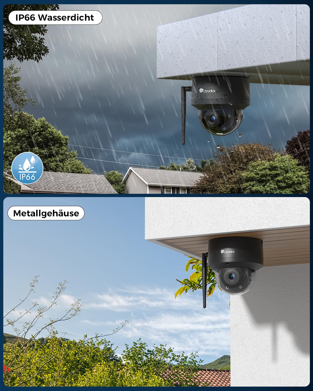 Amazon.co.jp: Ctronics 防犯カメラ 屋外 4K AI追跡機能 5GWi-Fi 人