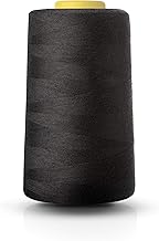 Realm Single Overlocking Sewing Machine Polyester Thread 5000 Yards Cones White Black Natural Navy Red (Black)