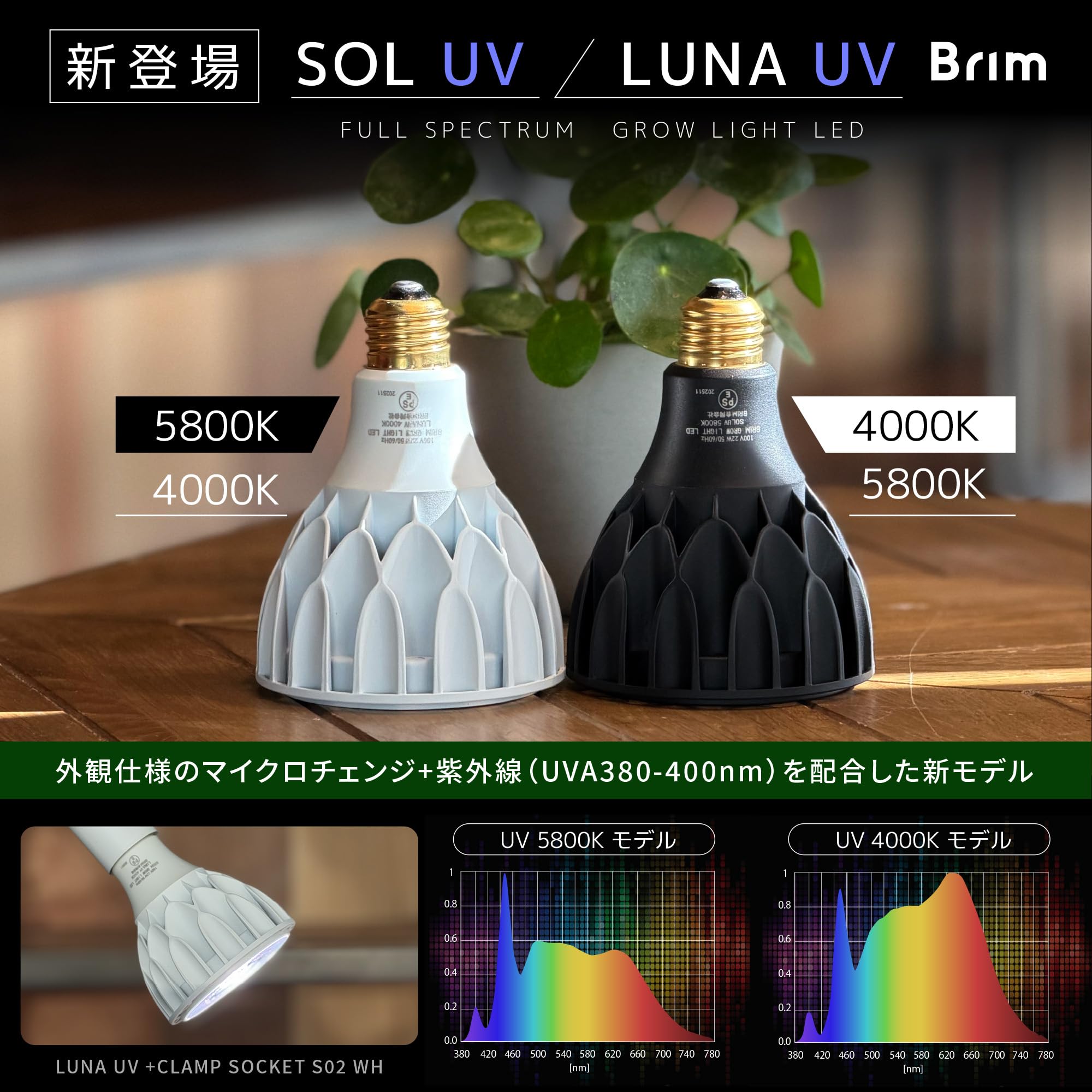 4個セット】BRIM LUNA 植物育成ライト LED E26口金 白色系 Amazon.co