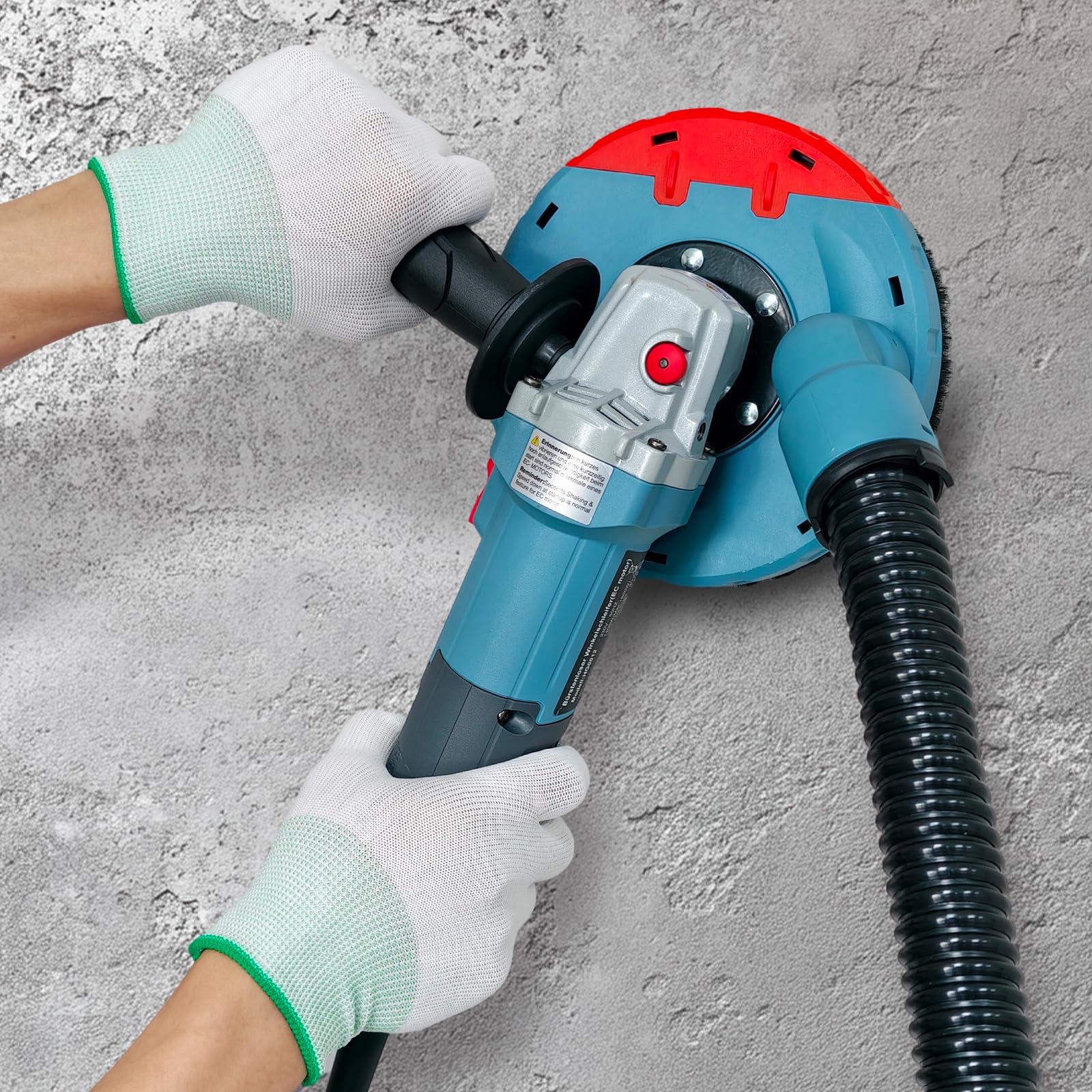 FANZWORK 1900W (MAX) Smerigliatrice per calcestruzzo con motore brushless EC, set 125 mm, cuffia aspirazione e valigetta, senza manutenzione