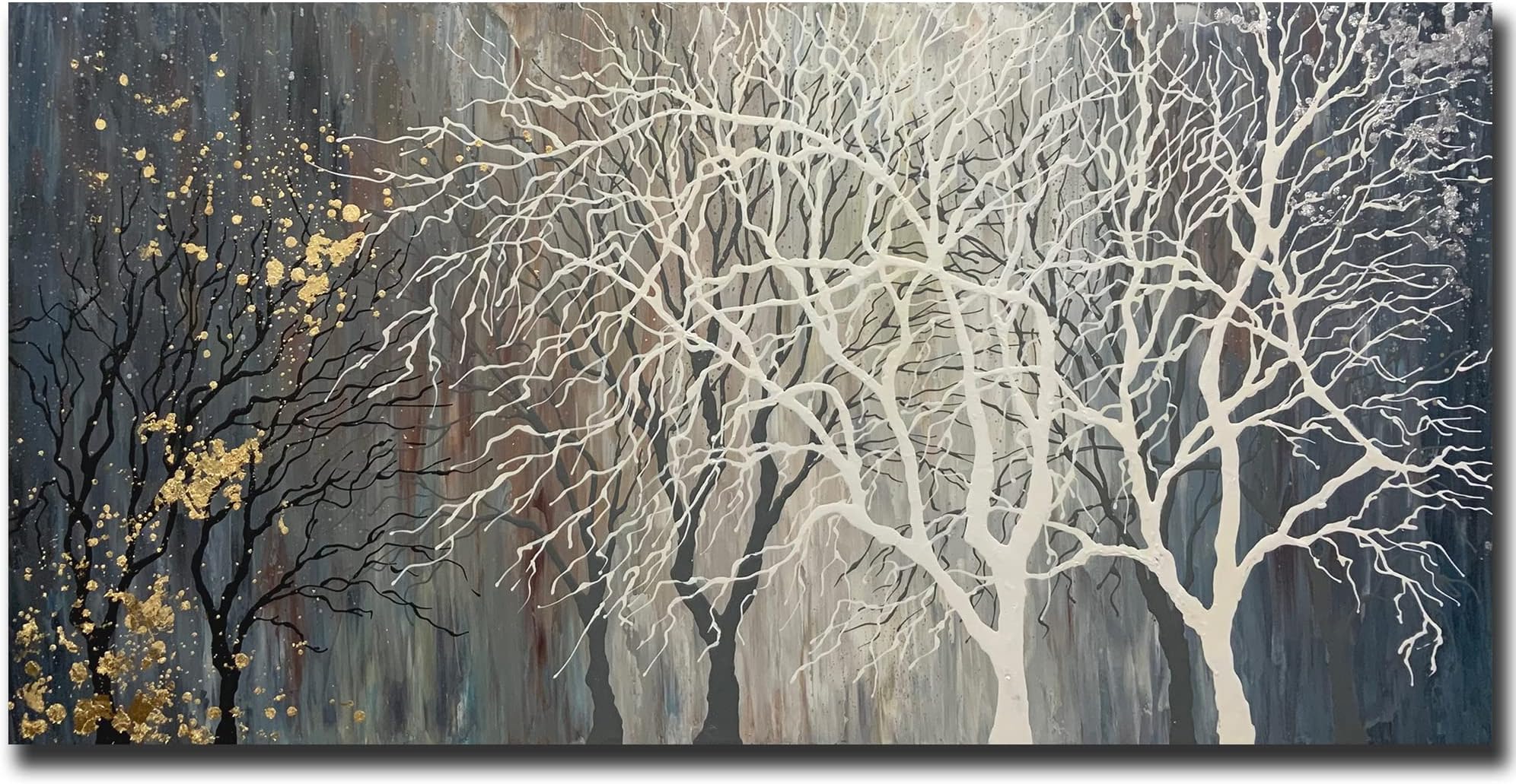 Tiancheng 24x48 Inch Hand painted tree landscape oil painting