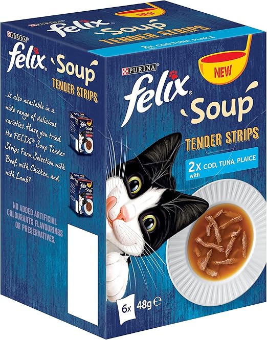 Felix Soup Cat Food Fish Selection Tender Strips 6×48g, Pack of 8 Amazon.co.uk Pet Supplies