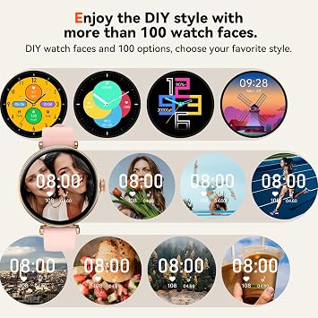Smart Watches, 1.19 AMOLED Smartwatch for Women (Answer/Make Call), Fitness Tracker with 100+ Sport Modes, IP68 Waterproof, Heart Rate/Sleep Monitor, Activity Trackers Compatible with Android&iOS