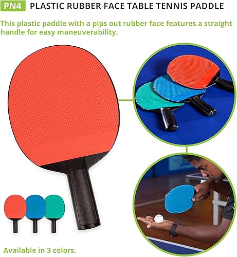 Miniatura 6 de Champion SportsRubber Face Plastic Table Tennis Paddle
