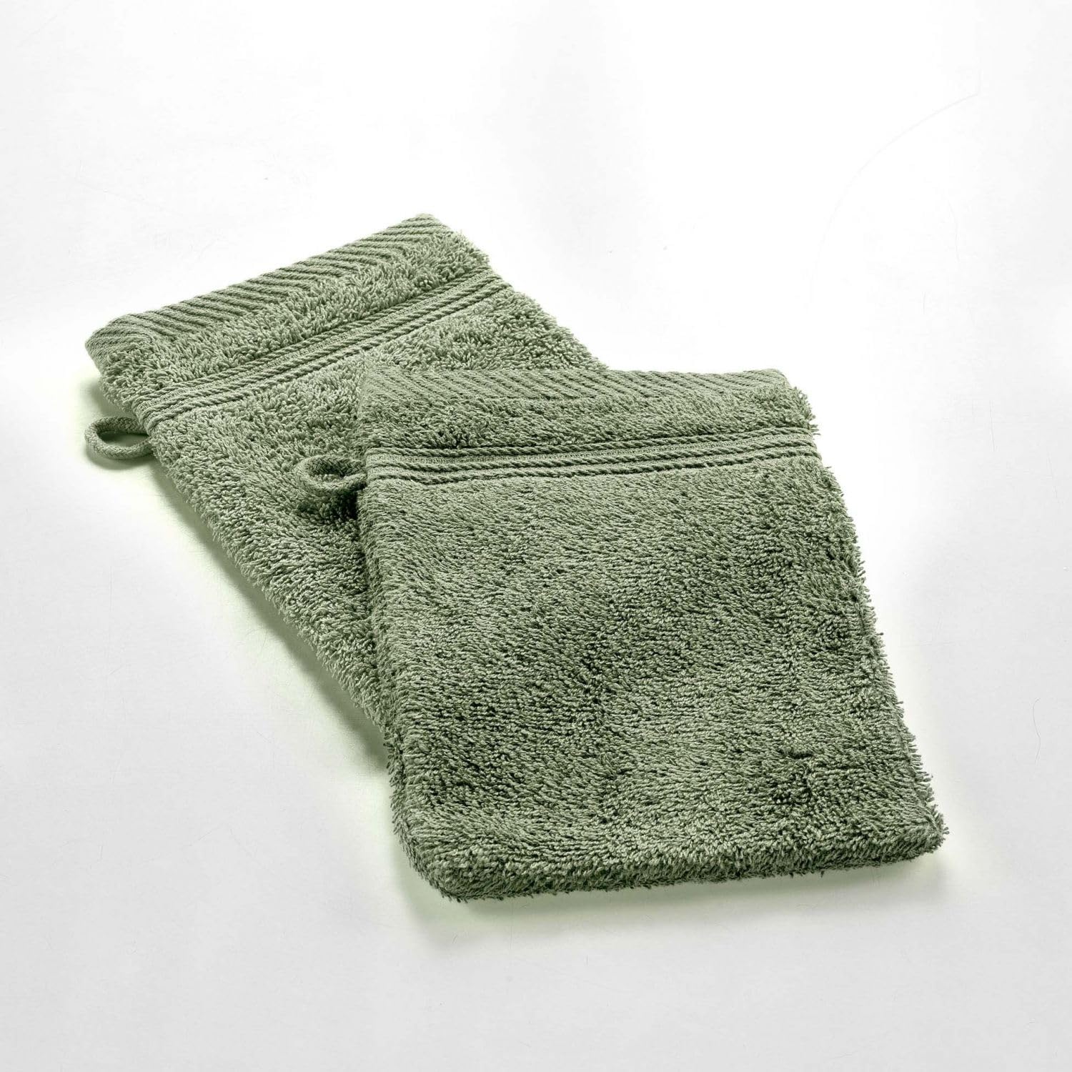 DOUCEUR D'INTERIEUR Frottee-Waschlappen – 2 Stück, 15x21 Cm, Smaragdgrün, 100% Baumwolle, Weich & Saugstark