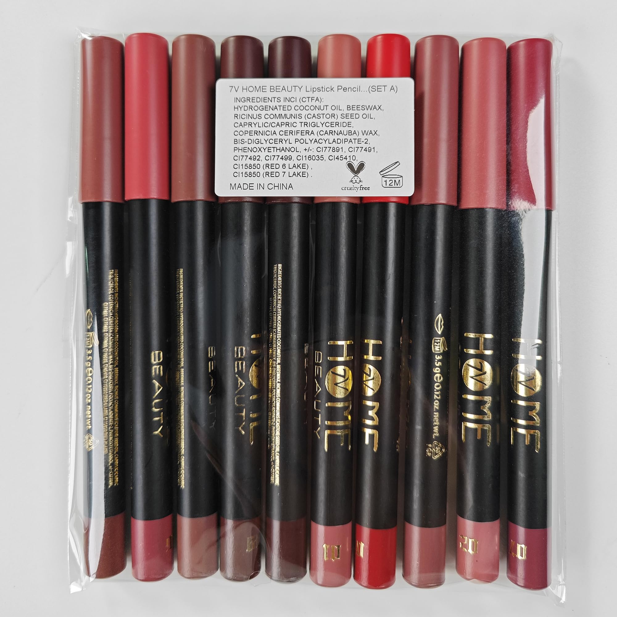 Lippenstift-Set, matt, 10 Stück, hochpigmentiert und langanhaltend (Set A, 10 Stück (1 Packung)