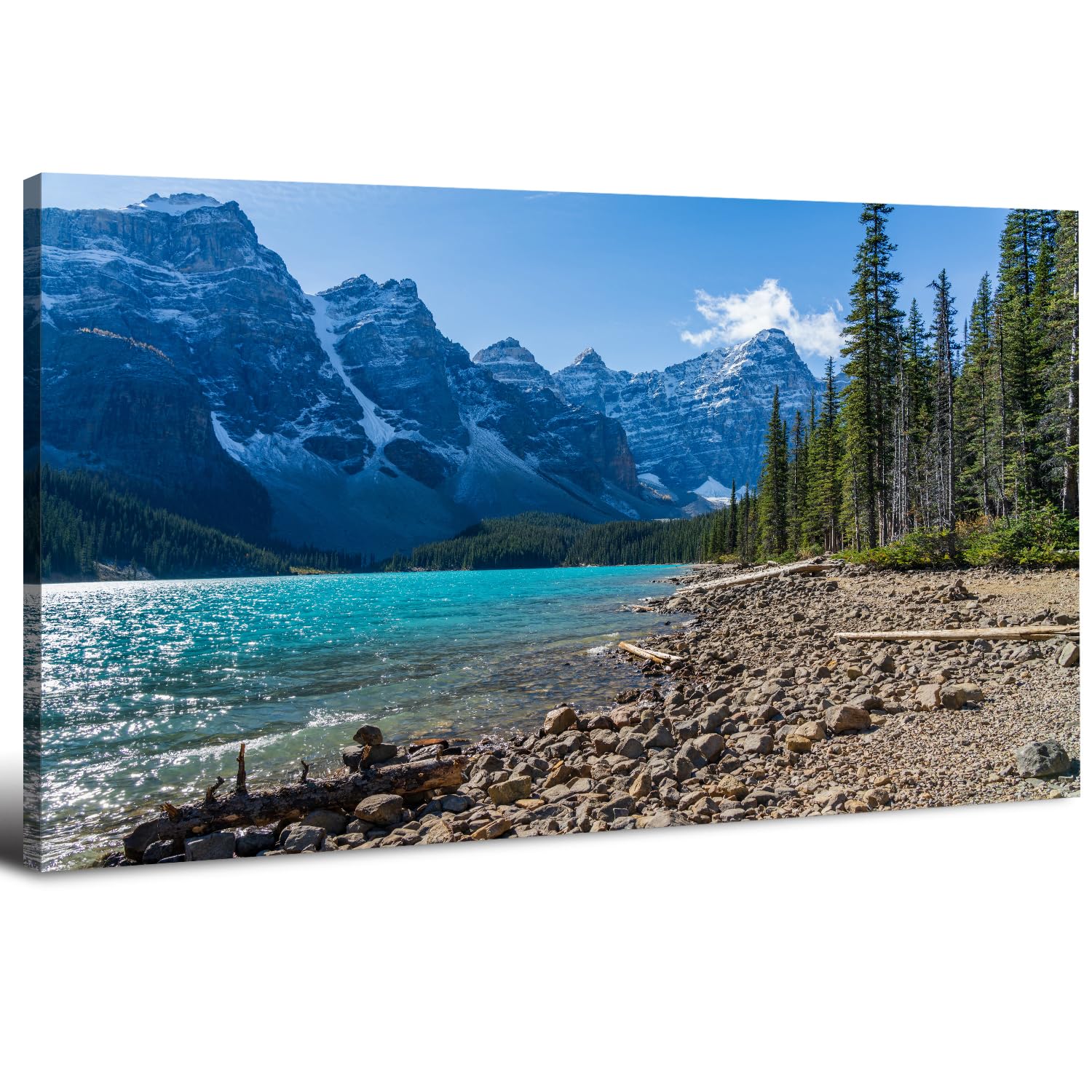 Banff National Park Canvas Wall Art Colorado Mountain Wall Decor for Living Room Moraine Lake Photography Prints Forest Landscape Picture Nature Scenery Painting Artwork Bedroom Home Decoration 20x40"