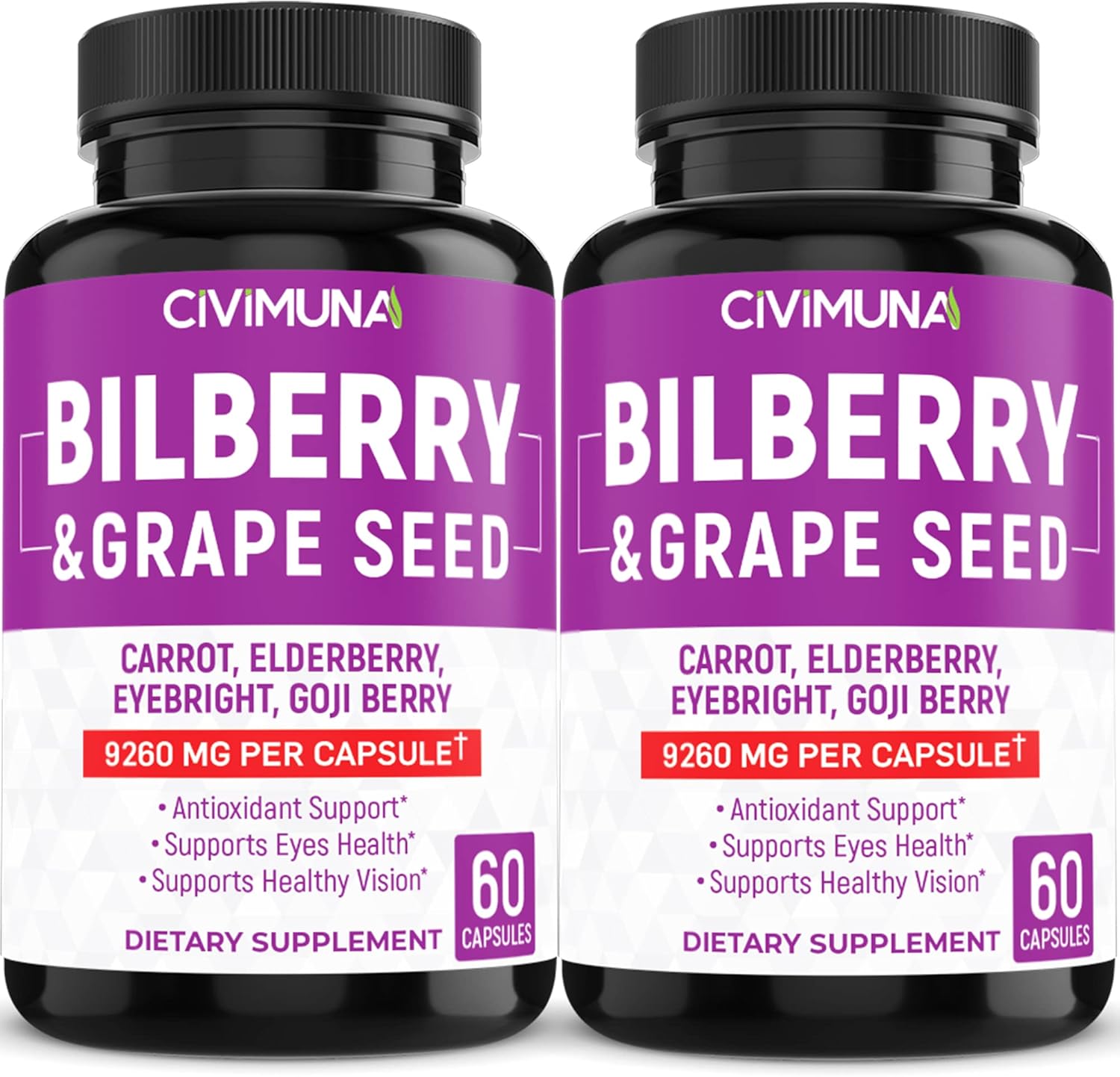 CIVIMUNA (2 Packs) Bilberry Capsules 9260mg Bilberry
