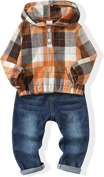 XUANHAO Toddler Boy Clothes Infant Baby Boy Outfits 12 18 24 Months 2T 3T 4T 5T Hoodie Jeans Pants Set Fall Winter Clothing