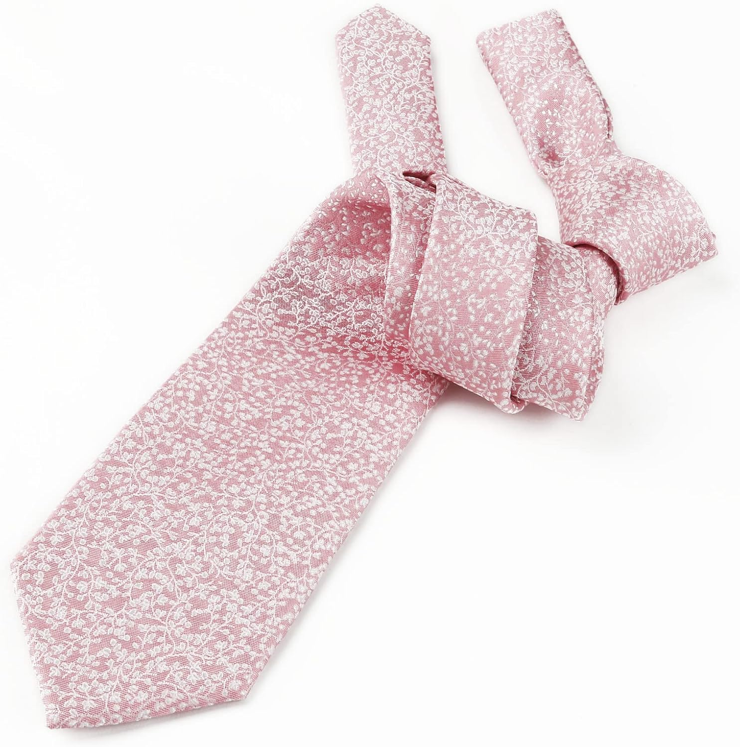 Alizeal Mens 3.15inches Light Color Rustic Tie with Flower Printed Handkerchief - Image 4