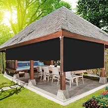 Exterior Roller Shades, Cordless Blackout Window Blinds, Black Outdoor Waterproof Fabric UV Protection Window Shades, Privacy Screen Blinds for Porch, Gazebo, Balcony