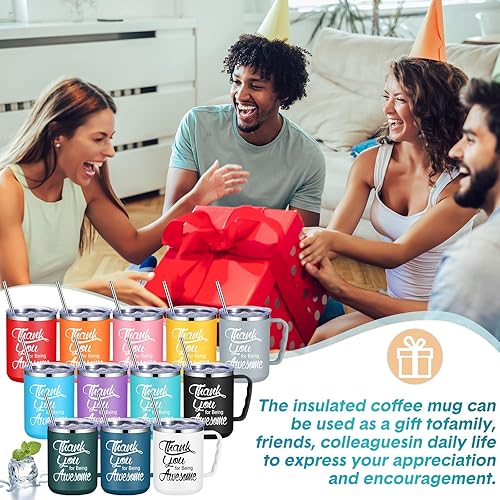 Miniatura 6 de Umigy 24 tazas de café de agradecimiento a los empleados, regalo de agradecimiento por ser impresionante, taza de campamento de 17 onzas con asa,