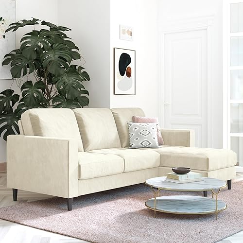 Miniatura 4 de CosmoLiving by Cosmopolitan Sofá seccional reversible Strummer, color marfil