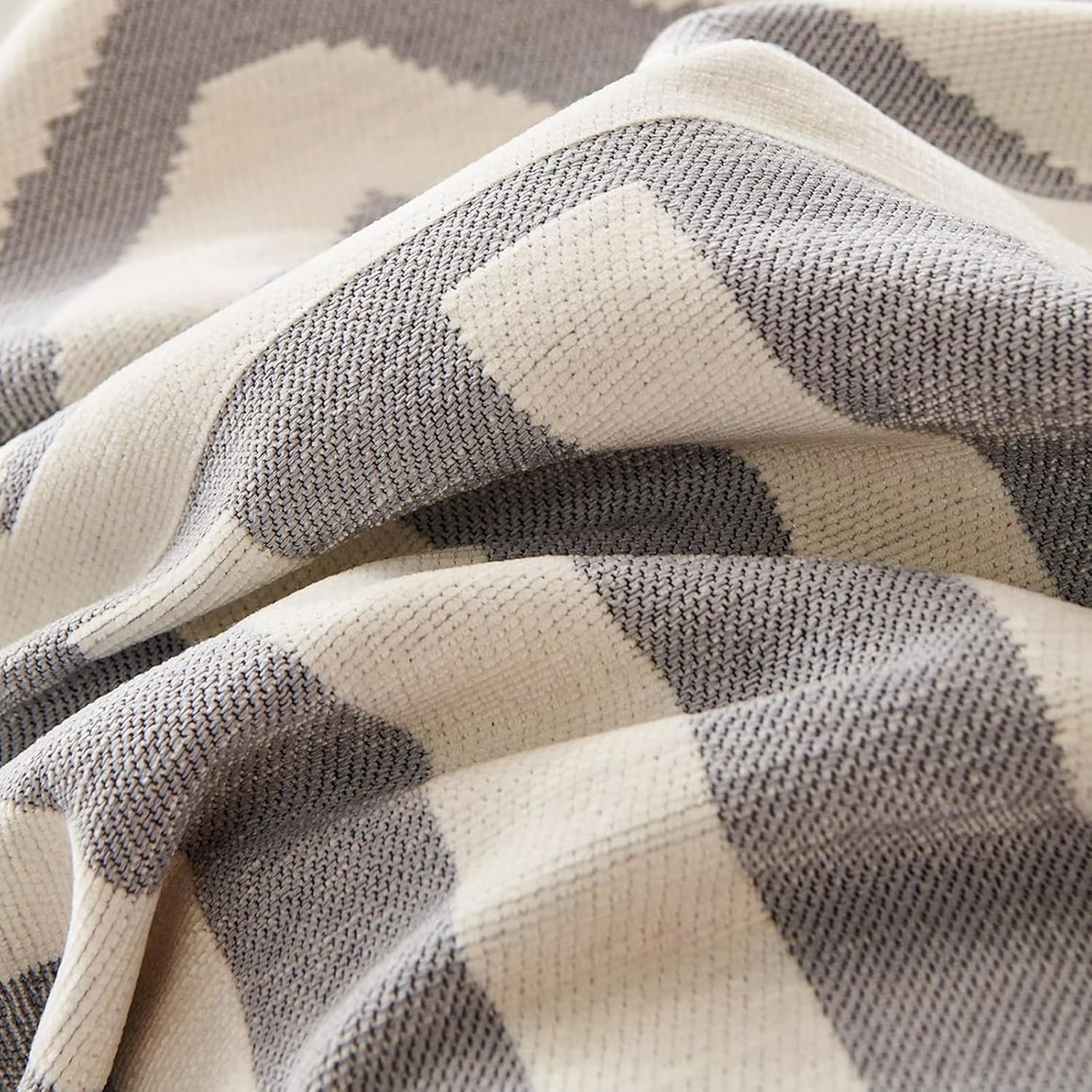 MERRYLIFE Chenille Boho Sofa Slipcover with Tassel Non-Slip Bohemian Soft Washable Loveseat Couch Cover Pet Furniture Protector (GreyBoho, 71"*104")