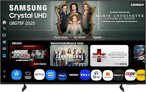 Samsung TV 43 Pouces Crystal UHD 43U8075F 4K Smart TV, Bl… - 1