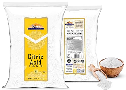 Miniatura 7 de Polvo de ácido cítrico Rani, grado alimenticio (Limbu Ka Ful) 14 onzas (14.11 oz)  Utilizado para cocinar, bombas de baño, limpieza, apto para