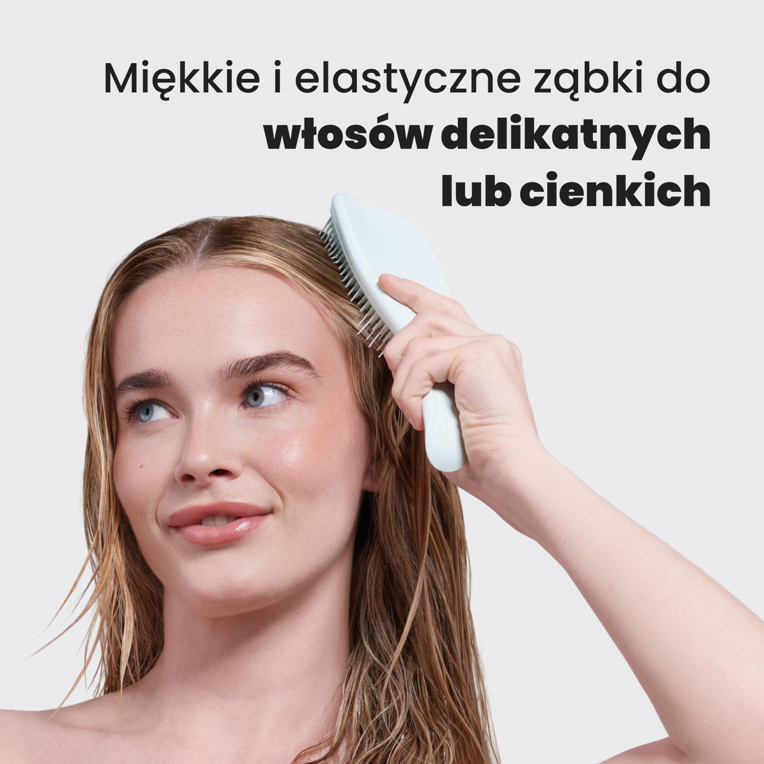 Tangle Teezer Fine & Fragile Ultimate Detangler, do cienkich i delikatnych - Miękkie, elastyczne ząbki redukują łamanie i ciągnięcie - Łagodna dla delikatnych włosów - Błękit morskiej piany