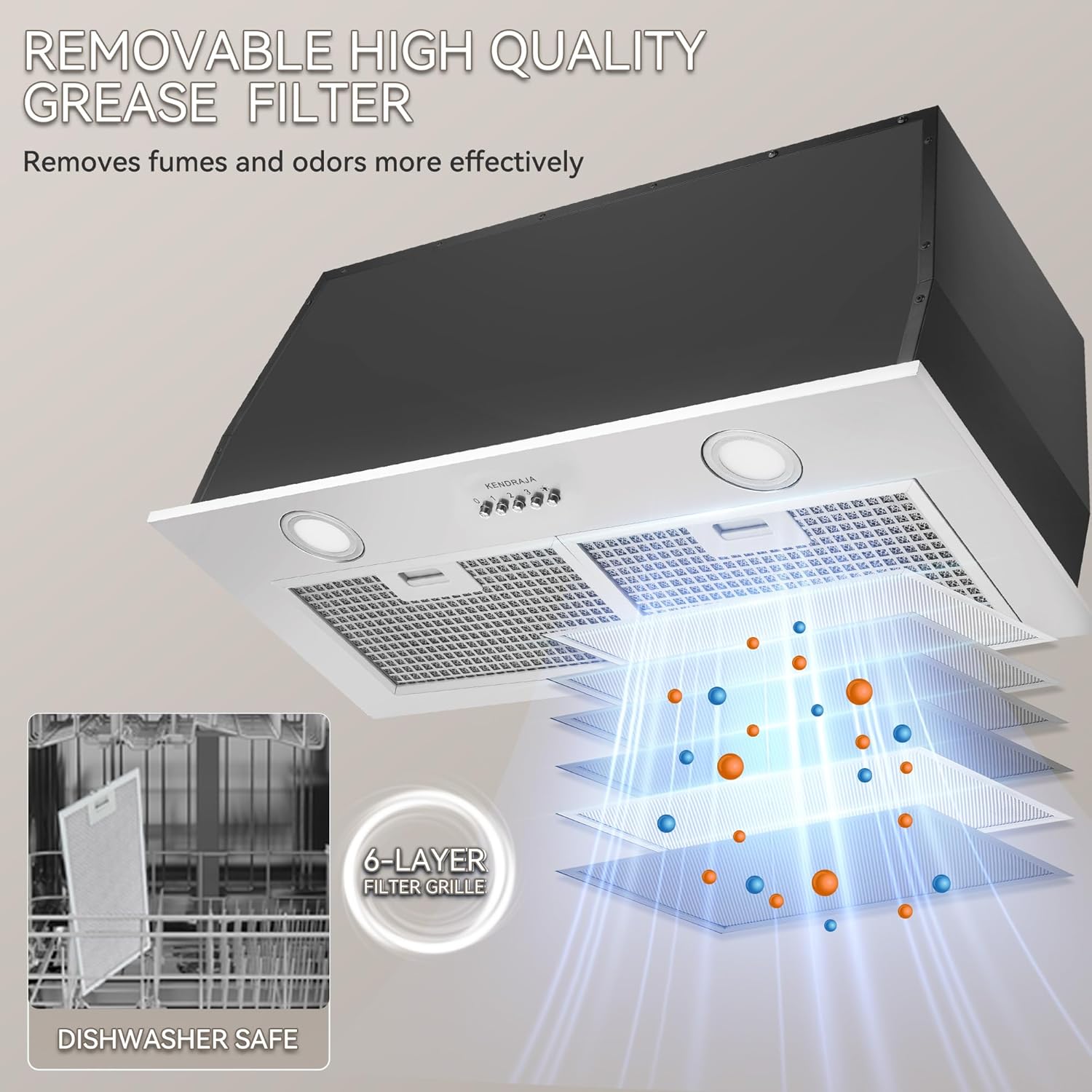 700CFM Range Hood Insert 30 inch, Stainless Steel Built-in Kitchen Vent Hood, Stove Hood with Bright LED Lights & Push Button Control, Grease Filter, Carbon Filter, Ducted/Ductless Convertible