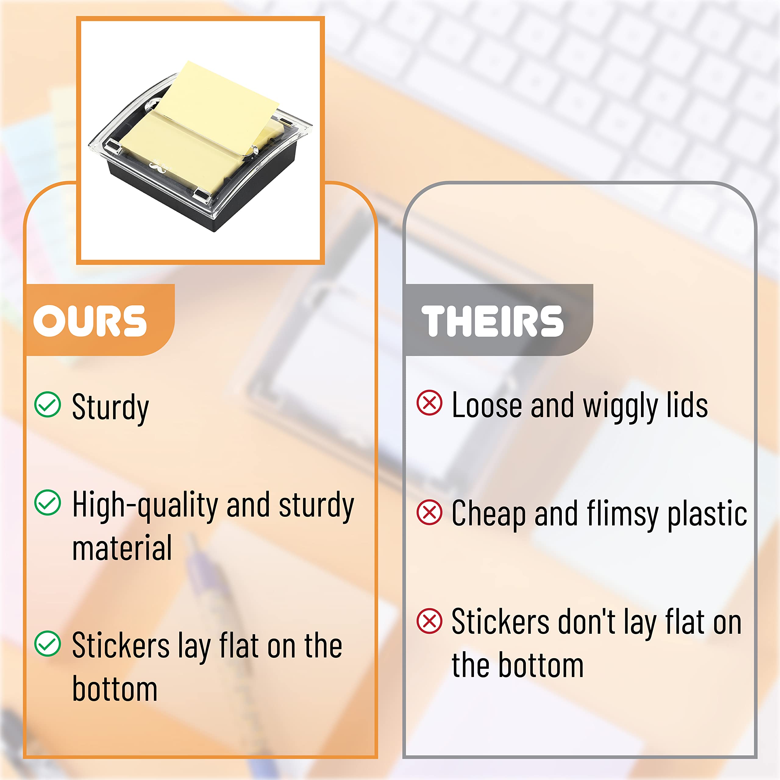 Mr. Pen- Pop Up Note Dispenser, 3"x 3", Black, Sticky Note Dispenser, Sticky Note Holder for Desk, Self-Stick Note Pad Holders, Sticky Note Pad Holder, Sticky Notes Holder for Desk