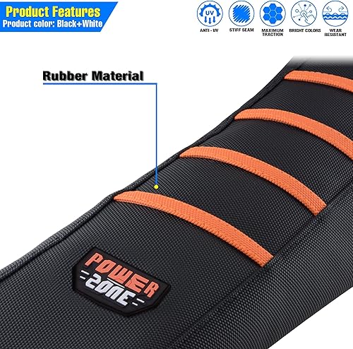 Miniatura 17 de Funda universal para asiento de motocicleta, agarre de goma antideslizante a rayas, costura suave para CRF WR WRF RMZ YZF SXF EXC EXC XC SX CR KLX