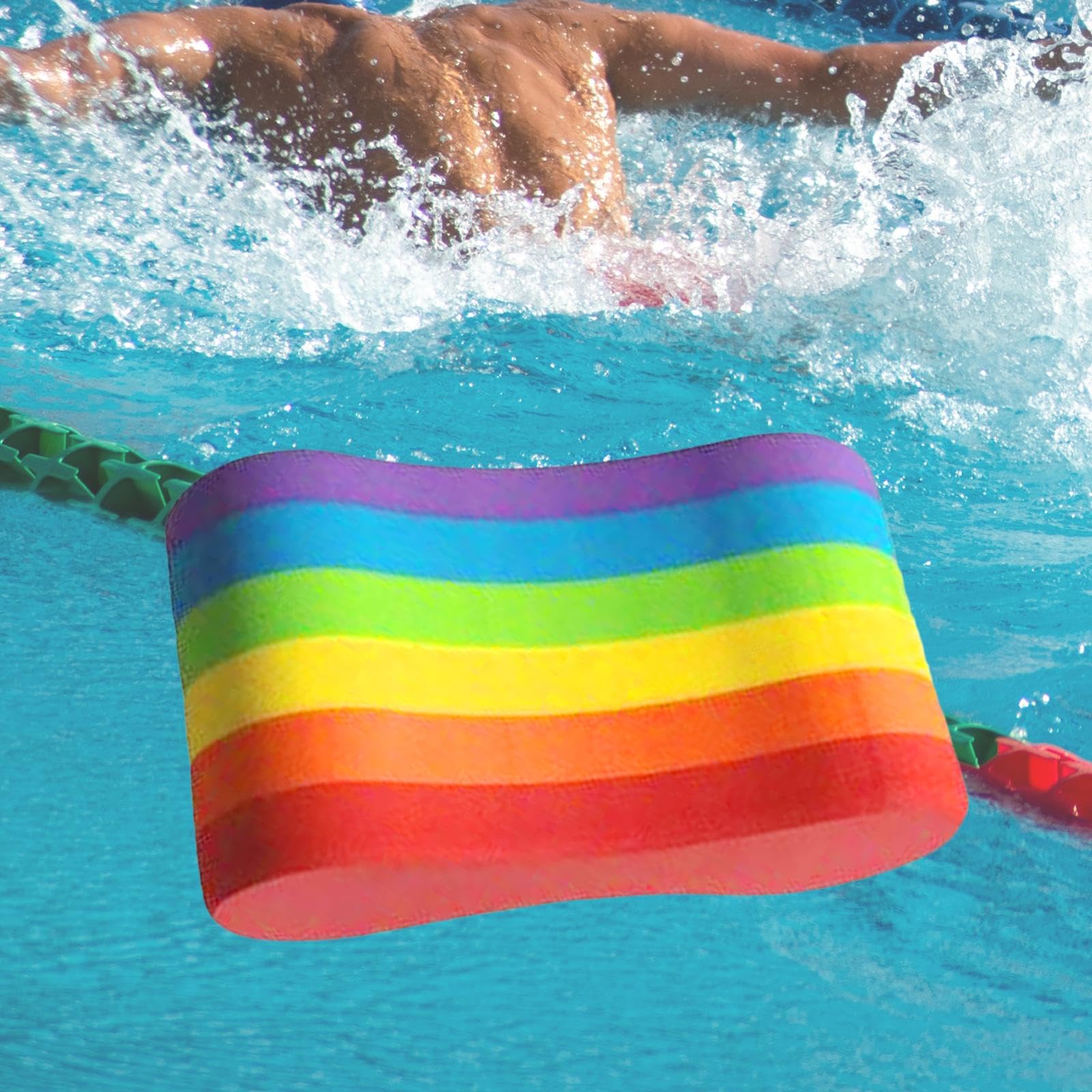 Perfeclan Pull Buoy Flotador Entrenador Natación Espuma Piernas Caderas Soporte Ayuda Piscina Principiantes Adultos Arcoíris