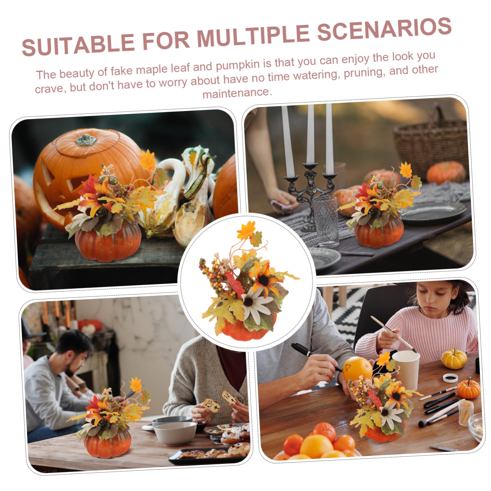 Amosfun 3sets Herbst Ornamente Wohnkultur Kürbisse Maple Leaf Dekorative Requisiten Für Halloween 3 Stücke * 3