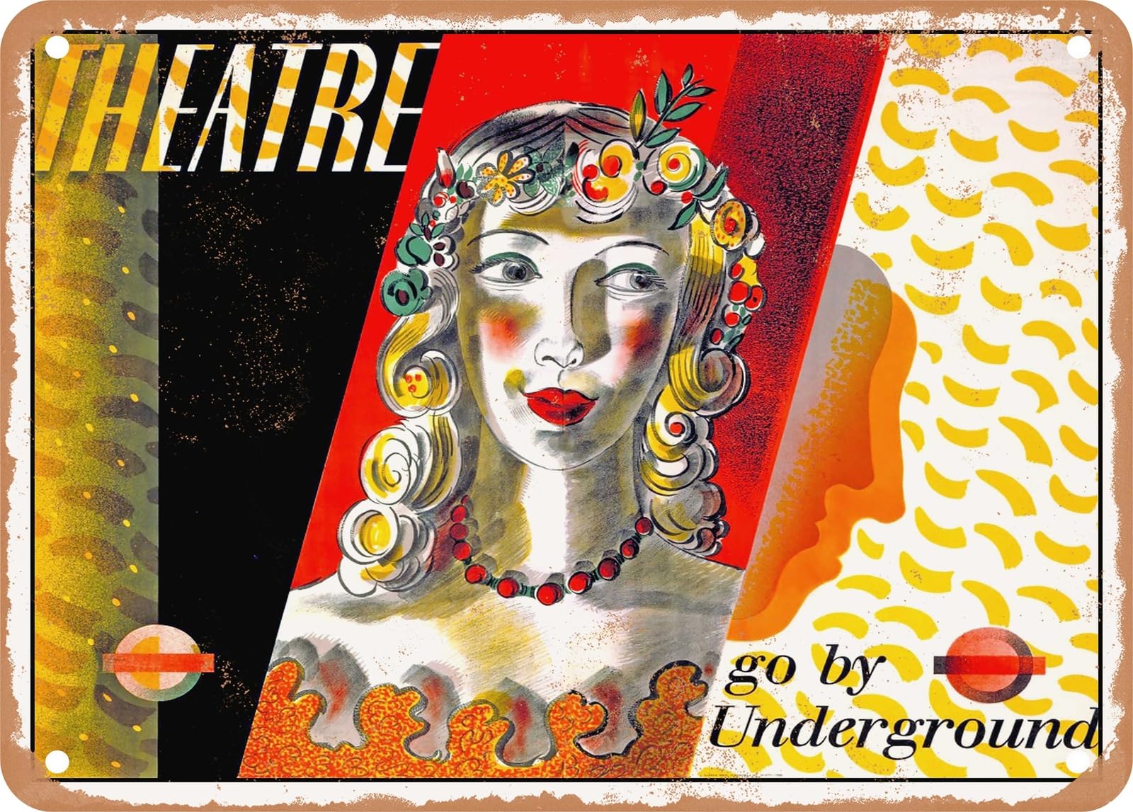 METAL SIGN - 1936 Theatre Go by Underground Vintage Ad home decor