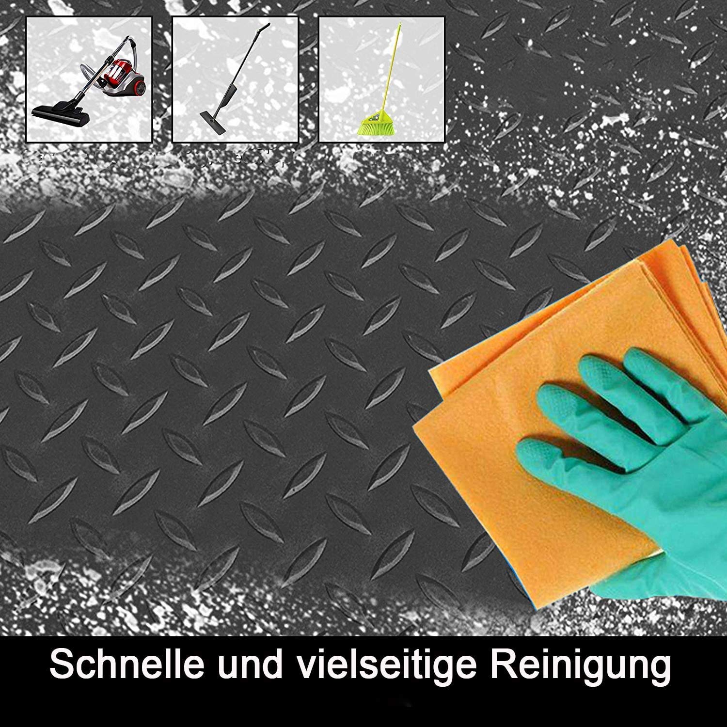 ybaymy Garage Floor Rubber Mat 5mx1m NonSlip Garage Flooring Mats 3mm