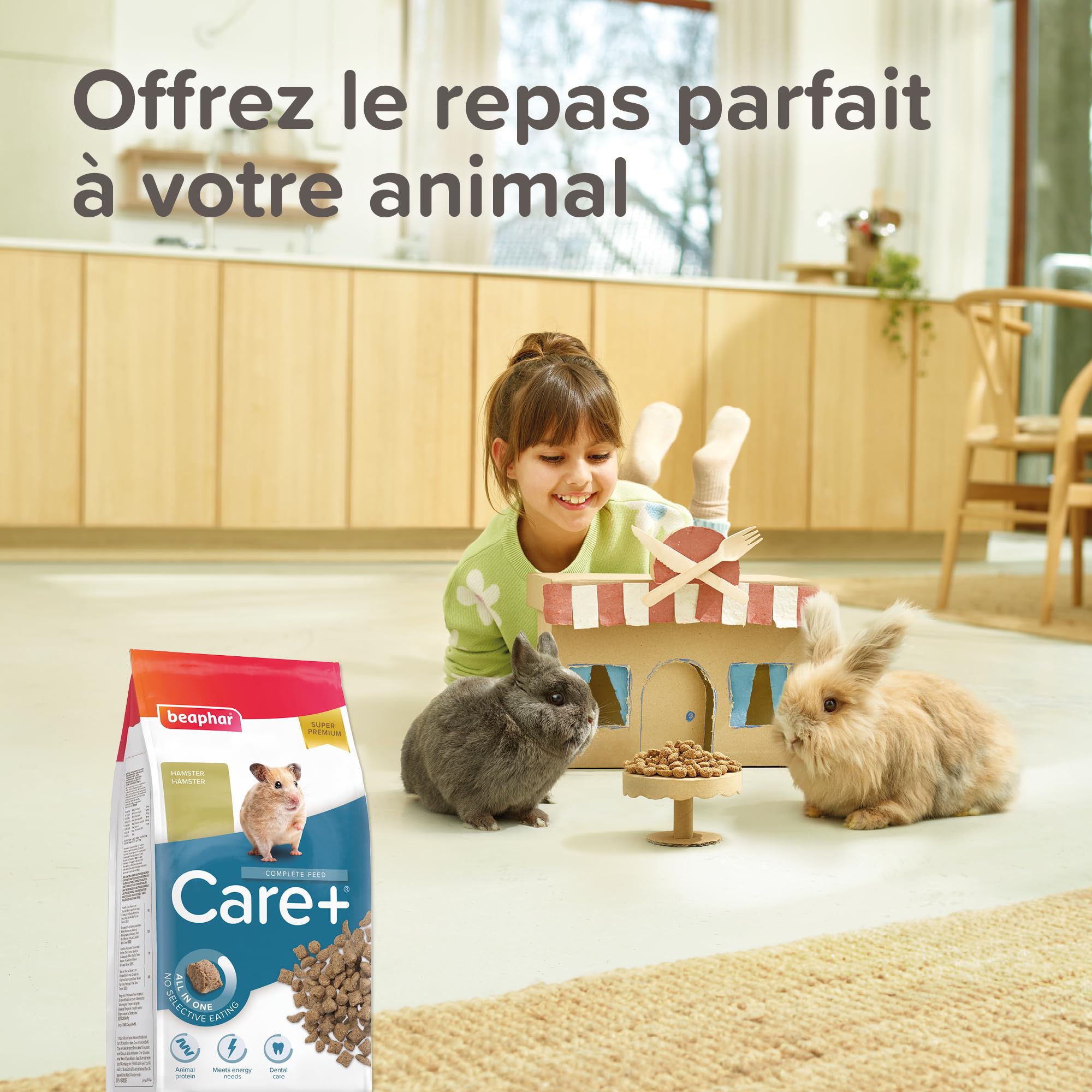 BEAPHAR – Care+ – Alimentation Super Premium extrudée pour Hamster – avec protéines animales – Haute digestibilité & Valeur énergétique – Usure Naturelle des Dents – sans sucres ajoutés – 700g