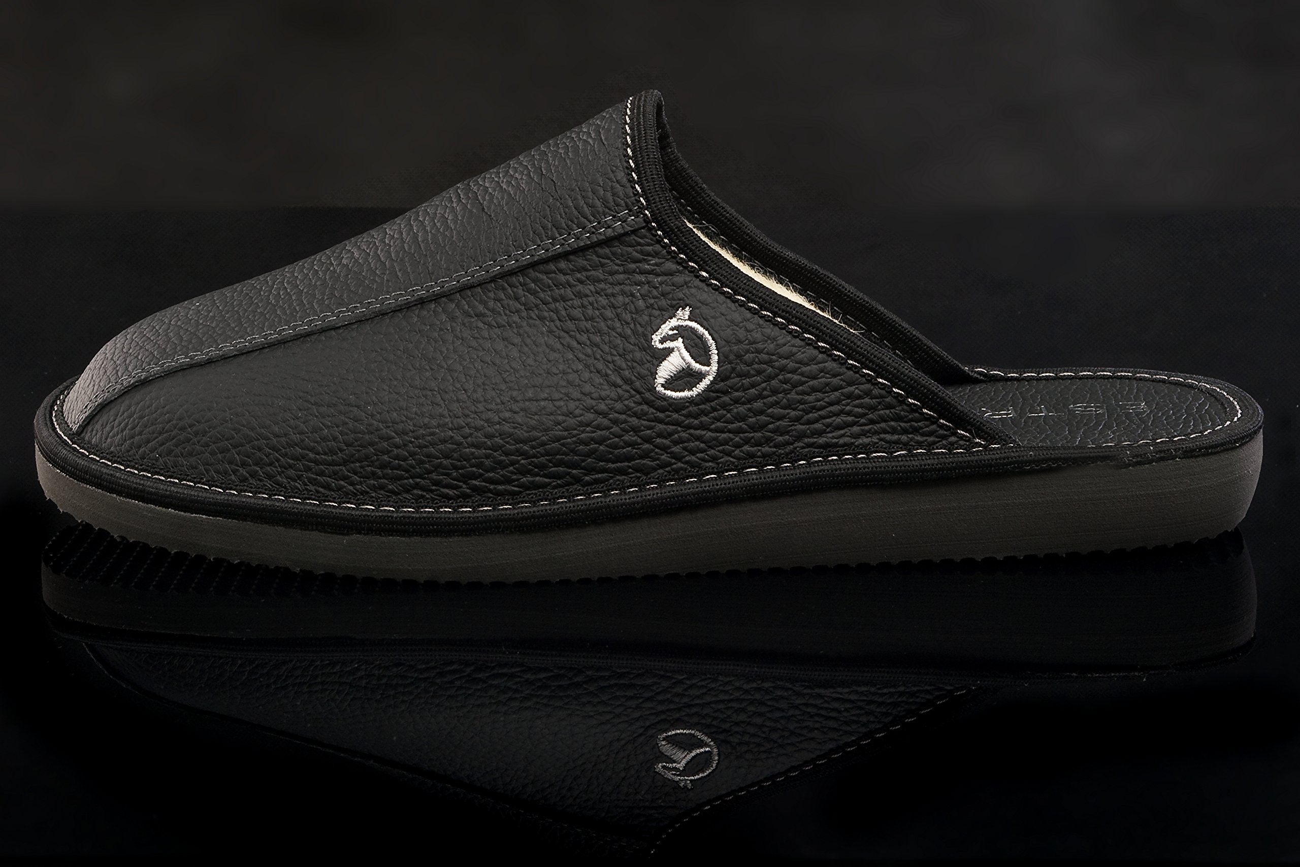 ESTRO Mens Slippers Men House Shoes Leather Home Mule Men's Slipper Memory Sole Frost