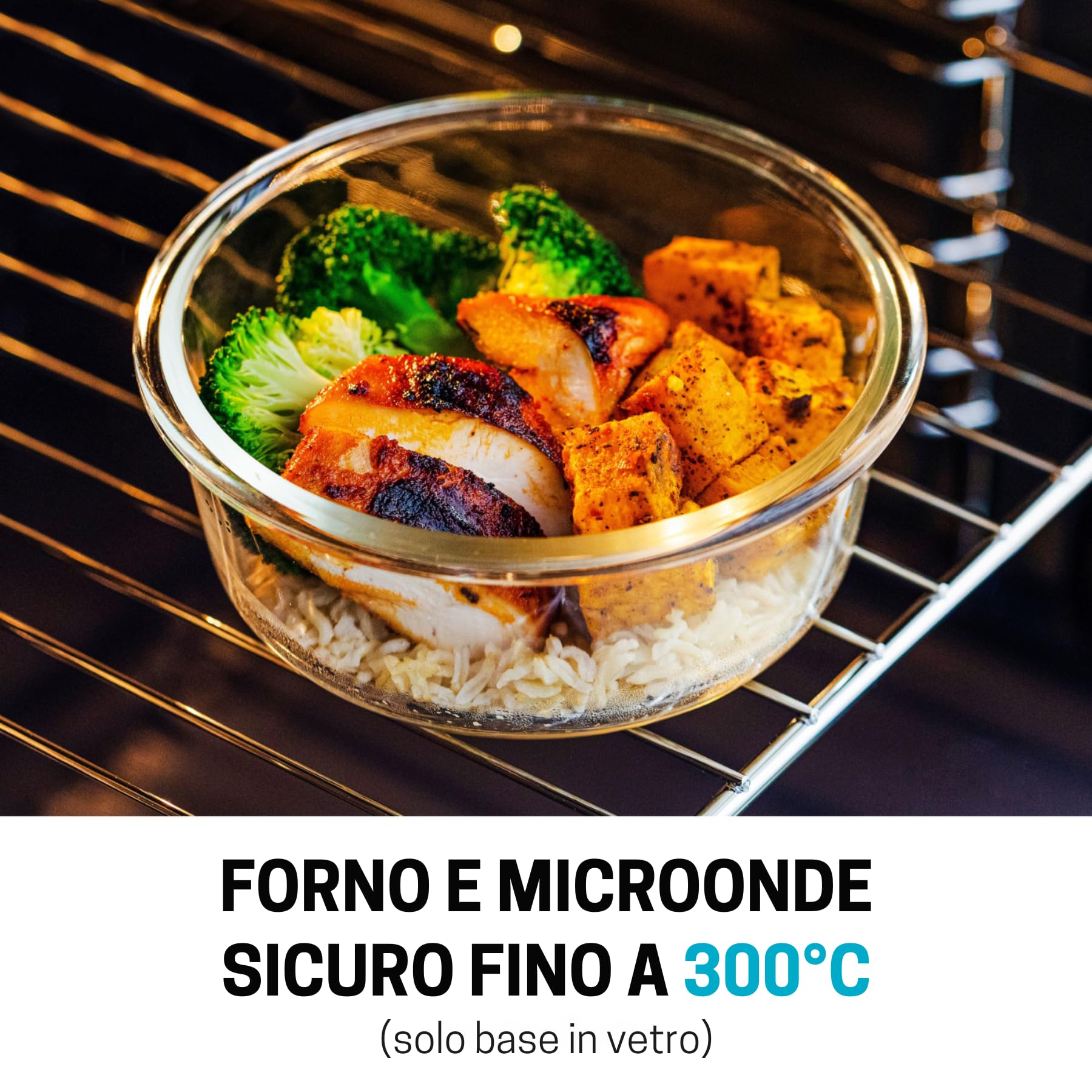 Igluu Meal Prep Contenitori Vetro per Alimenti Tondi (Set da 5) – 650ml