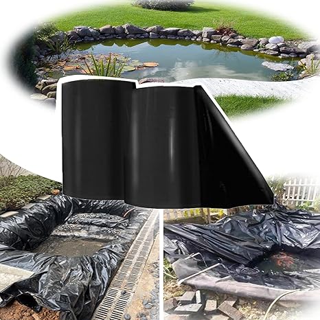 Image Pond Liner Small 13x13ft/13x33ft/16x16ft/20x20ft Rubber Pond Liner HDPE Black Pond Skins Liner For Fish Ponds,Thickness 0.2mm/7.9mil Koi Pond Liner Easy To Clean For All Shapes Of Ponds Image Pond Liner Small 13x13ft/13x33ft/16x16ft/20x20ft Rubber Pond Liner HDPE Black Pond Skins Liner For Fish Ponds,Thickness 0.2mm/7.9mil Koi Pond Liner Easy To Clean For All Shapes Of Ponds