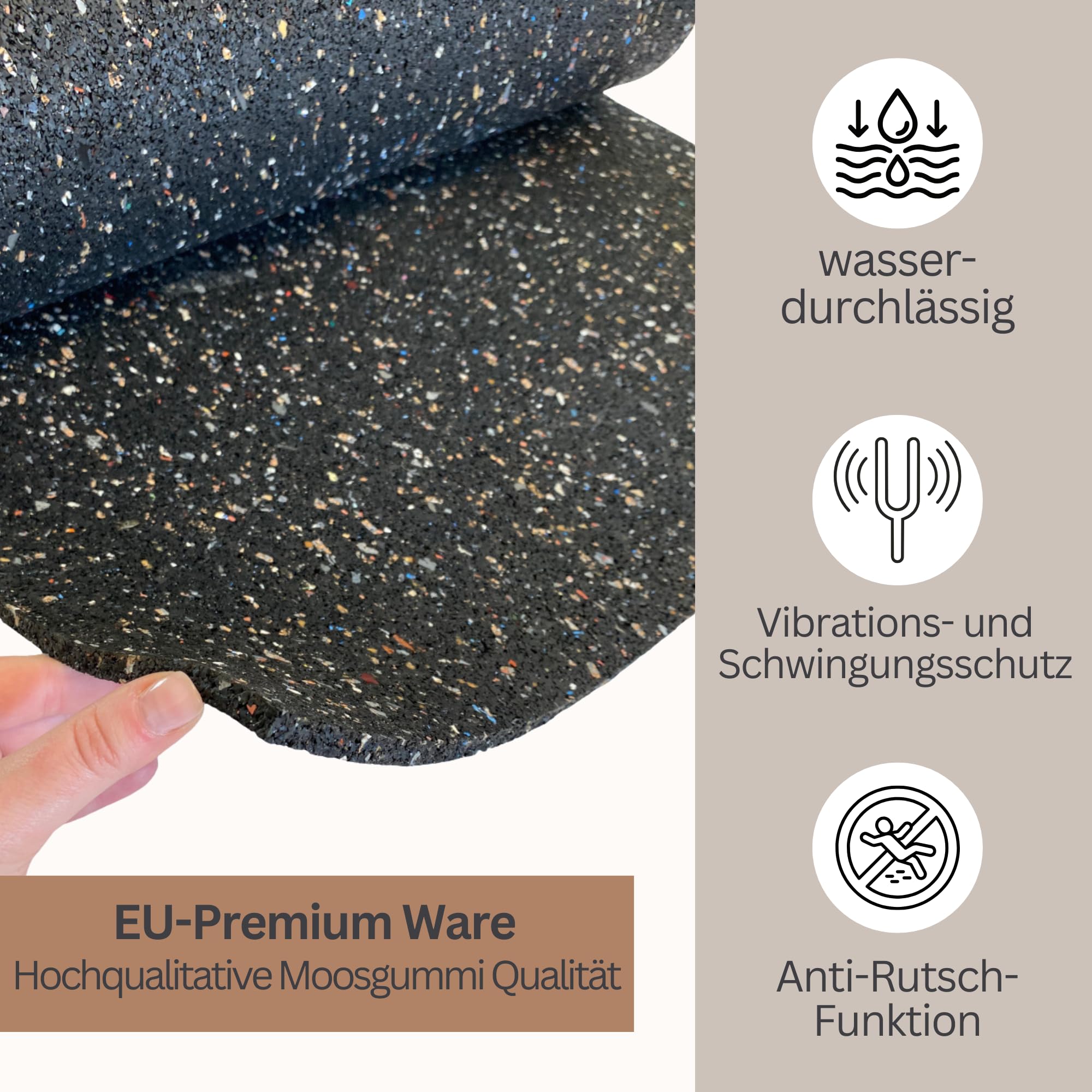 sarian Bautenschutzmatte STÄRKE: 3mm BREITE: 1000mm (1m) LÄNGE: 4000mm (4m) Gummimatte Ladungssicherung Schutzmatte Gummigranulat (Länge: 4 Meter)