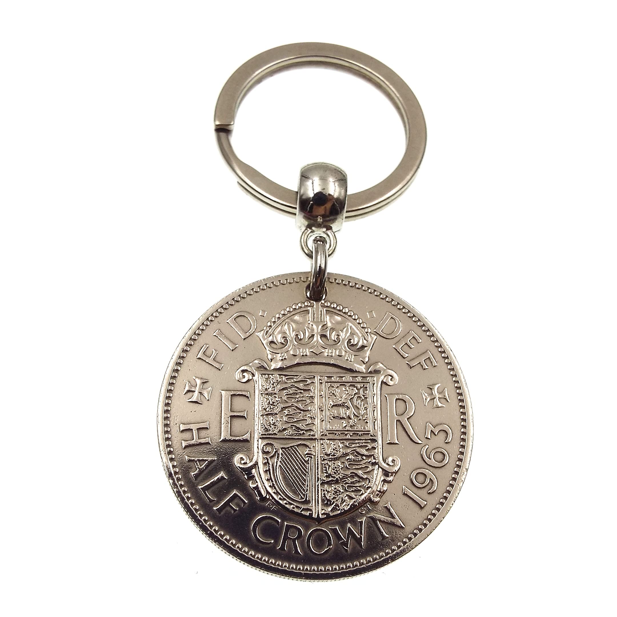 A Silver Dream 1963 Half Crown Coin Keyring Birthday Anniversary Retirement His Hers Men Women
