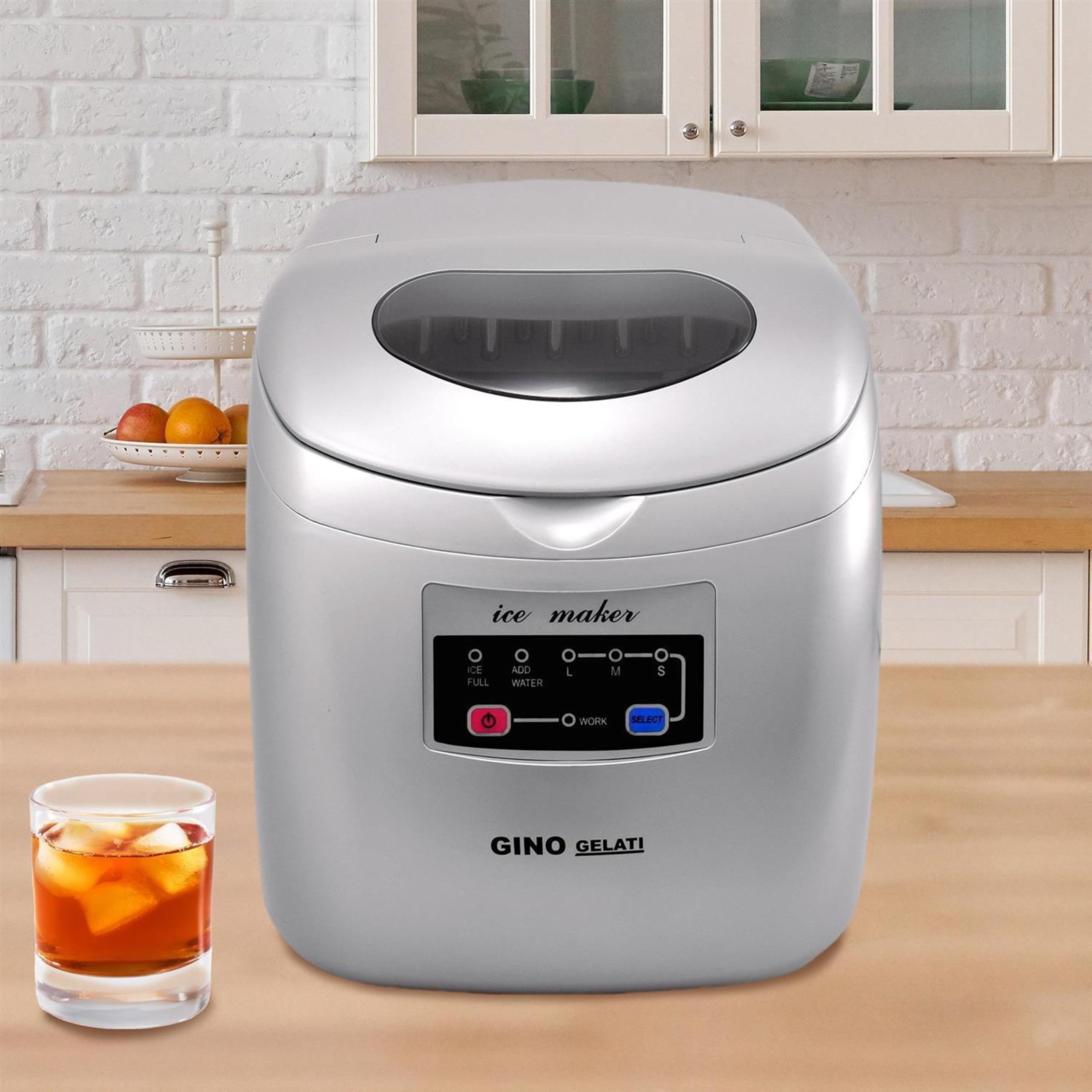 Syntrox Germany Eiswürfelmaschine Eiswürfelbereiter Eiswasser Edelstahl Bolavi, 15 kg Eiswürfel pro Tag, für Zuhause und Gewerbe, mit LED, 150 Watt, Sichtfenster