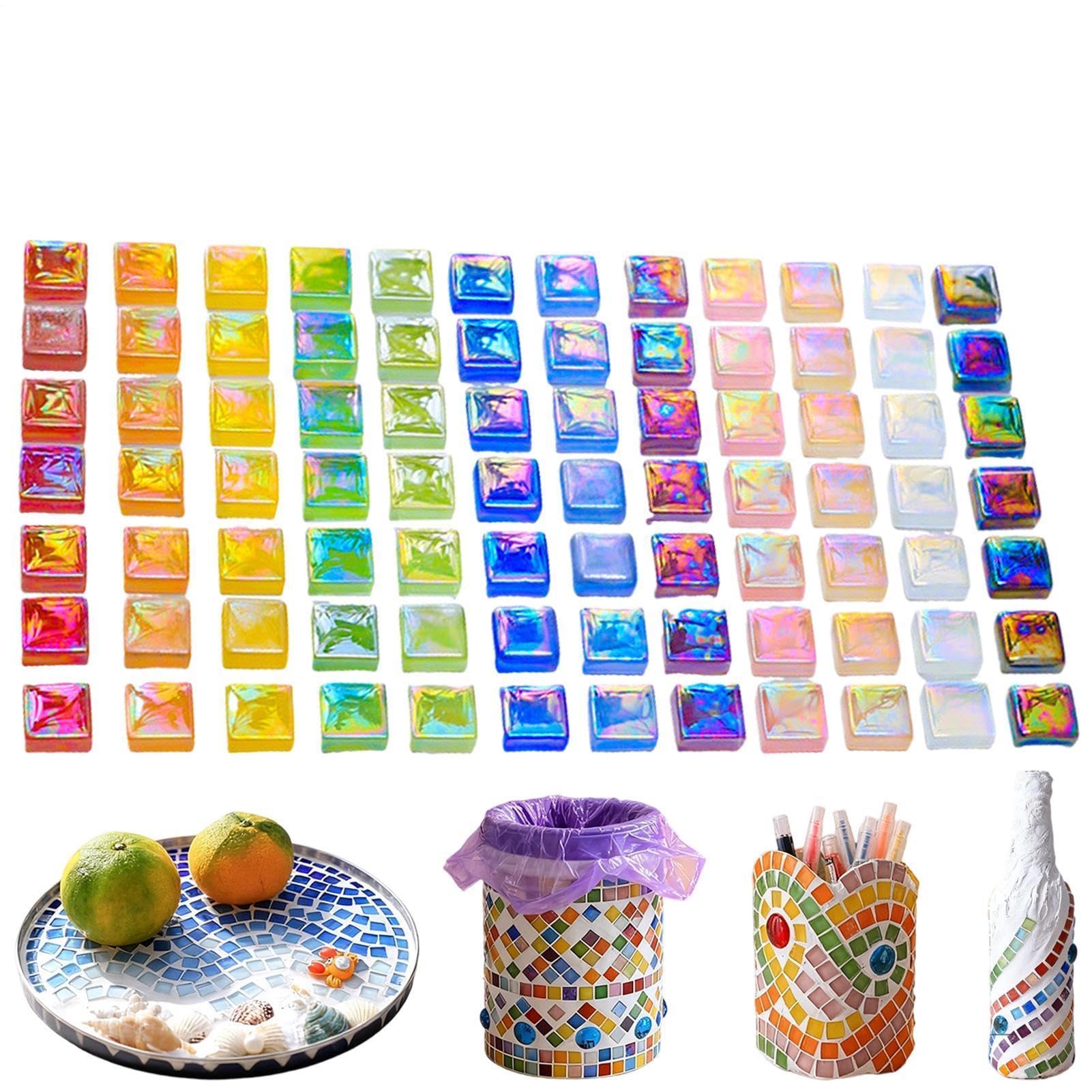 Mattonelle di mosaico di vetro per artigianato, 1100 pezzi, colori
