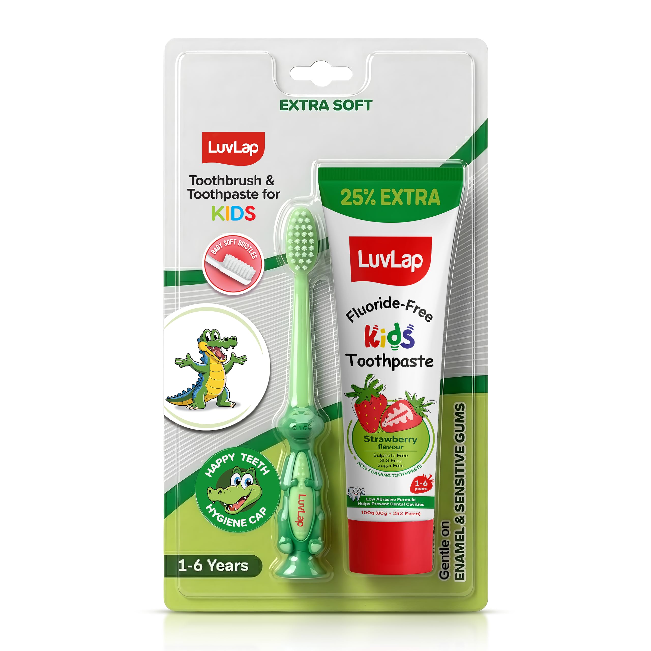 LuvLap Baby Toothpaste for Kids 80gm + 25% Extra, Strawberry Flavour with Free Toothbrush, SLS & Fluoride Free Baby Toothpaste, Prevents Bacteria & Cavities, Ensures Healthy Teeth & Gums, 12M+-image-19