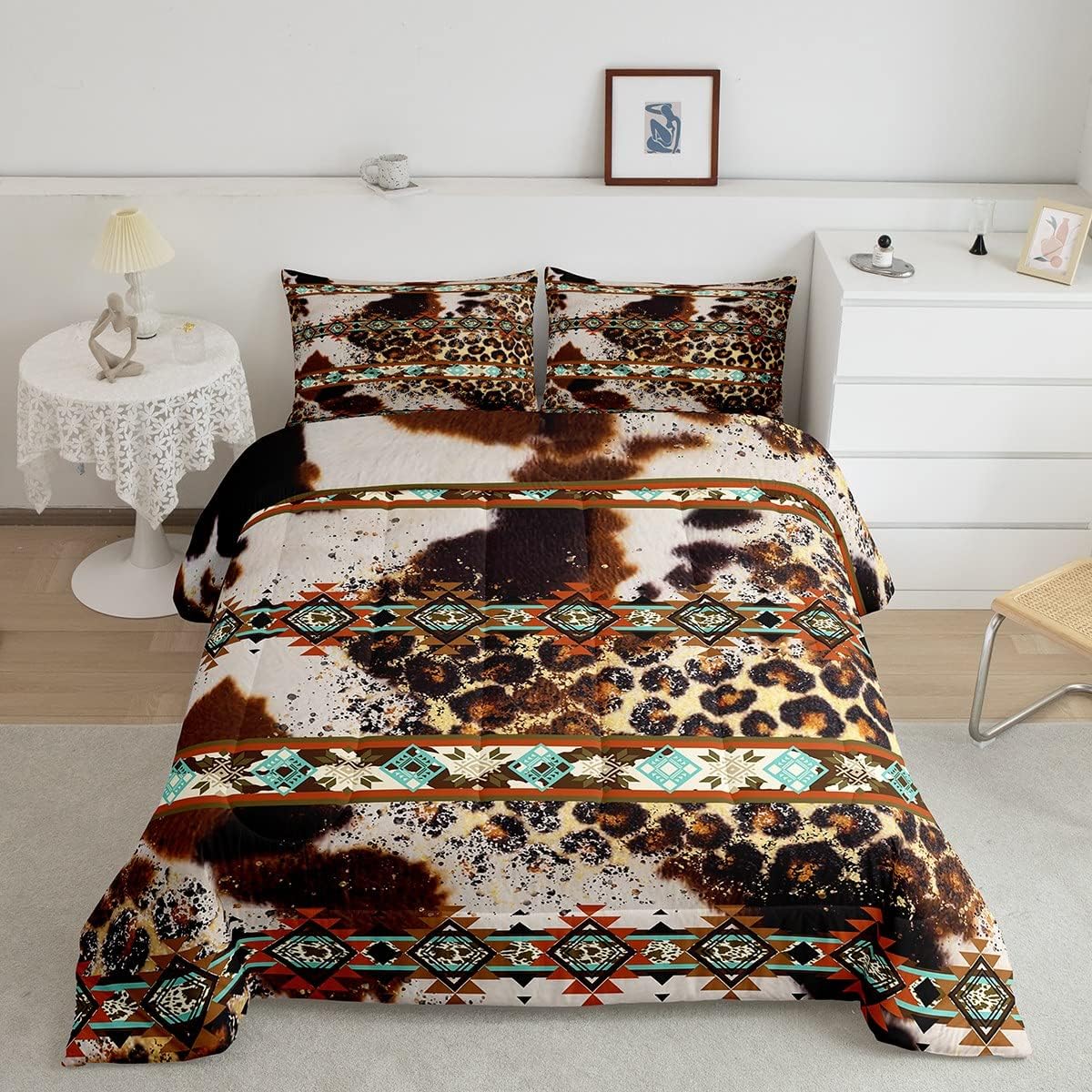 Erosebridal Cheetah Print Comforter Set Western Bedding Set