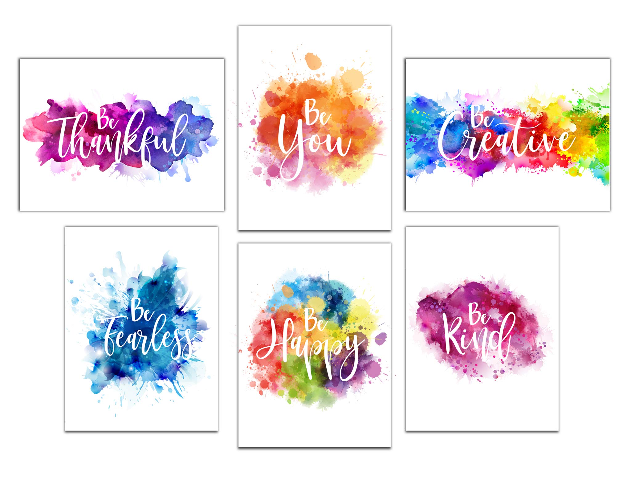 Designs by Maria Set of 6 Colorful Wall Art Prints (Unframed) Paint